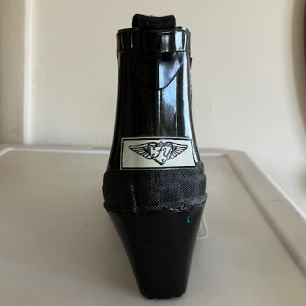 FY Patent Black Rubber Boots